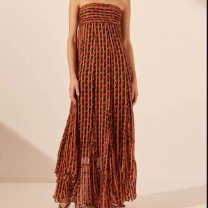 NWT Shona Joy Martina Ruched Bodice Godet Maxi Dress